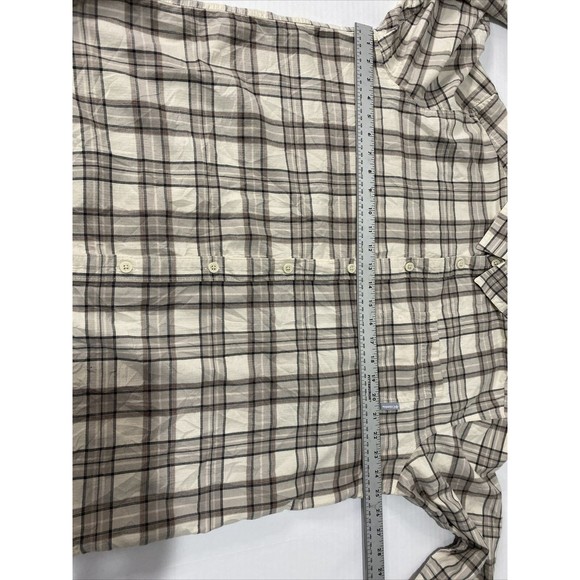 Columbia Button Up Shirt Mens Size XL Extra Large Brown Plaid Long Sleeve - Picture 6 of 8